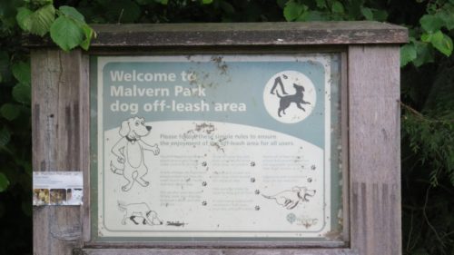 The park sign at malvern park