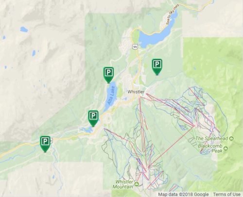 Whistler map - off-leash dog parks