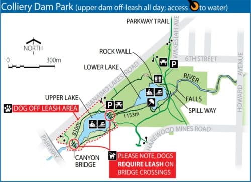 Park map - colliery dam park off-leash dog park - nanaimo - bc
