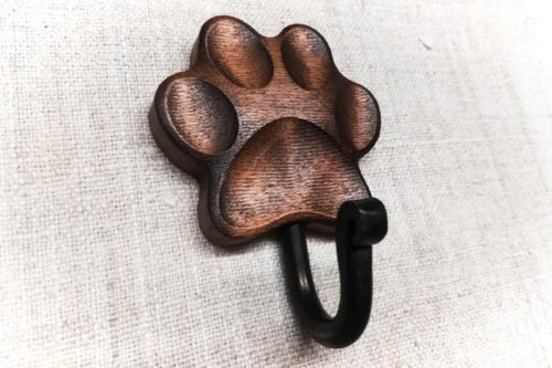 Wooden dog leash hook