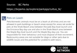 Bc parks - dog policy at cultus lake