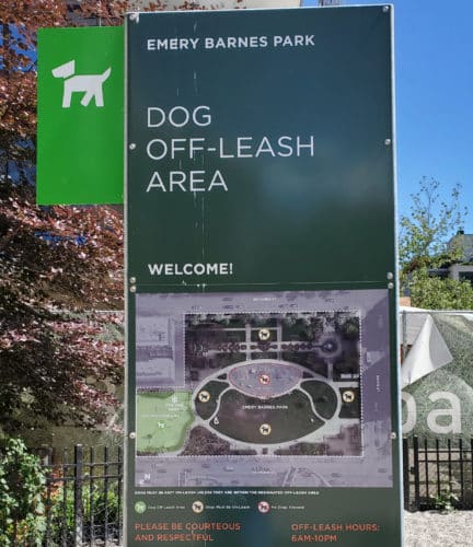 Park map of emery barnes park off-leash dog park, vancouver, bc