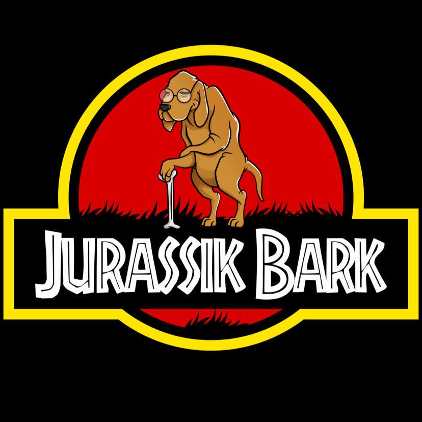 Jurassik bark logo - dog photos with santa event.