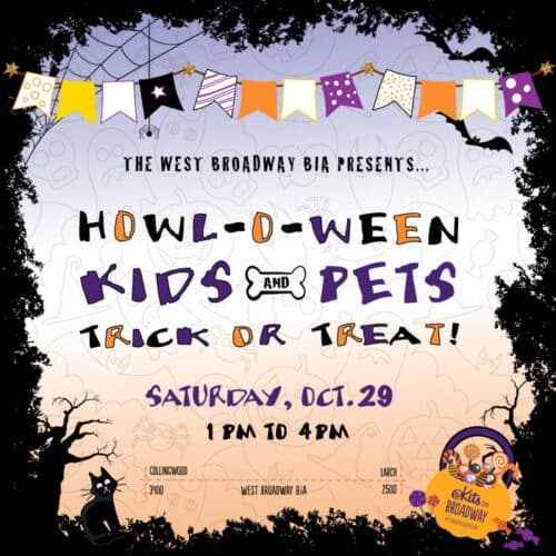 Dog-friendly trick or treat event poster