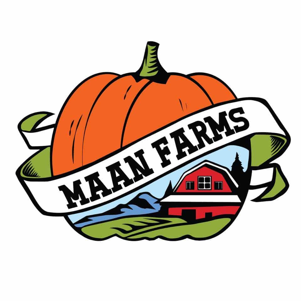 Maan farms. Dog-friendly pumpkin patch logo