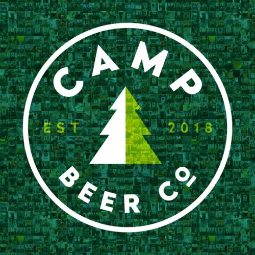 Camp beer co. Logo. Dog photos with santa event.