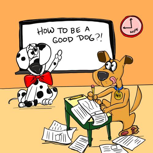 Dogs learning a lesson to be good - woof the dog that did doggie things children's book about dogs
