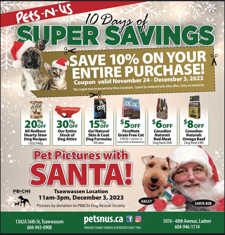 Pets-N-Us Dog Photos with Santa poster