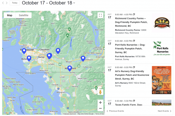 Example of Events map-view