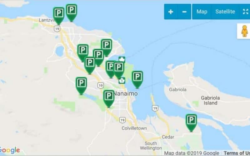 Map of Off-Leash Dog Parks in Nanaimo BC